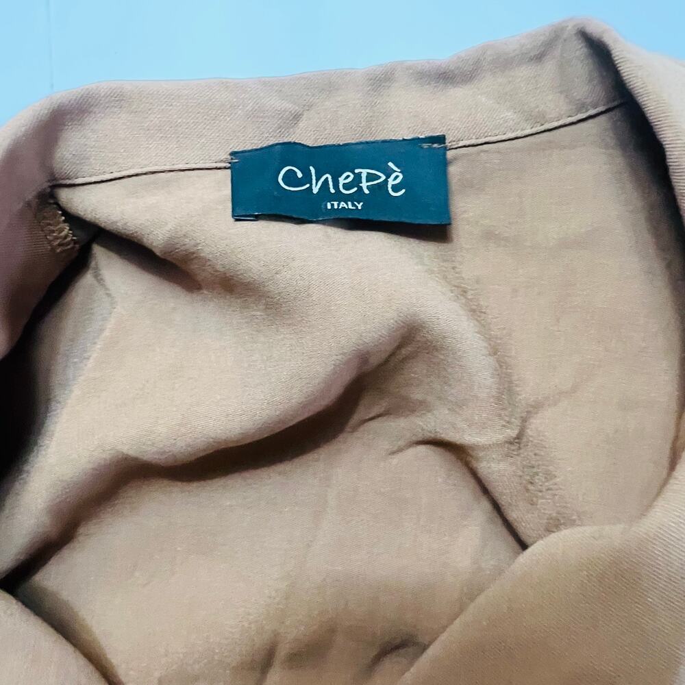 Chepe Half Zip Short Sleeve Jumpsuit Size Small Brown - Picture 3 of 6